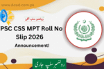 FPSC CSS MPT Roll No Slip 2026 Download by CNIC | www.fpsc.gov.pk