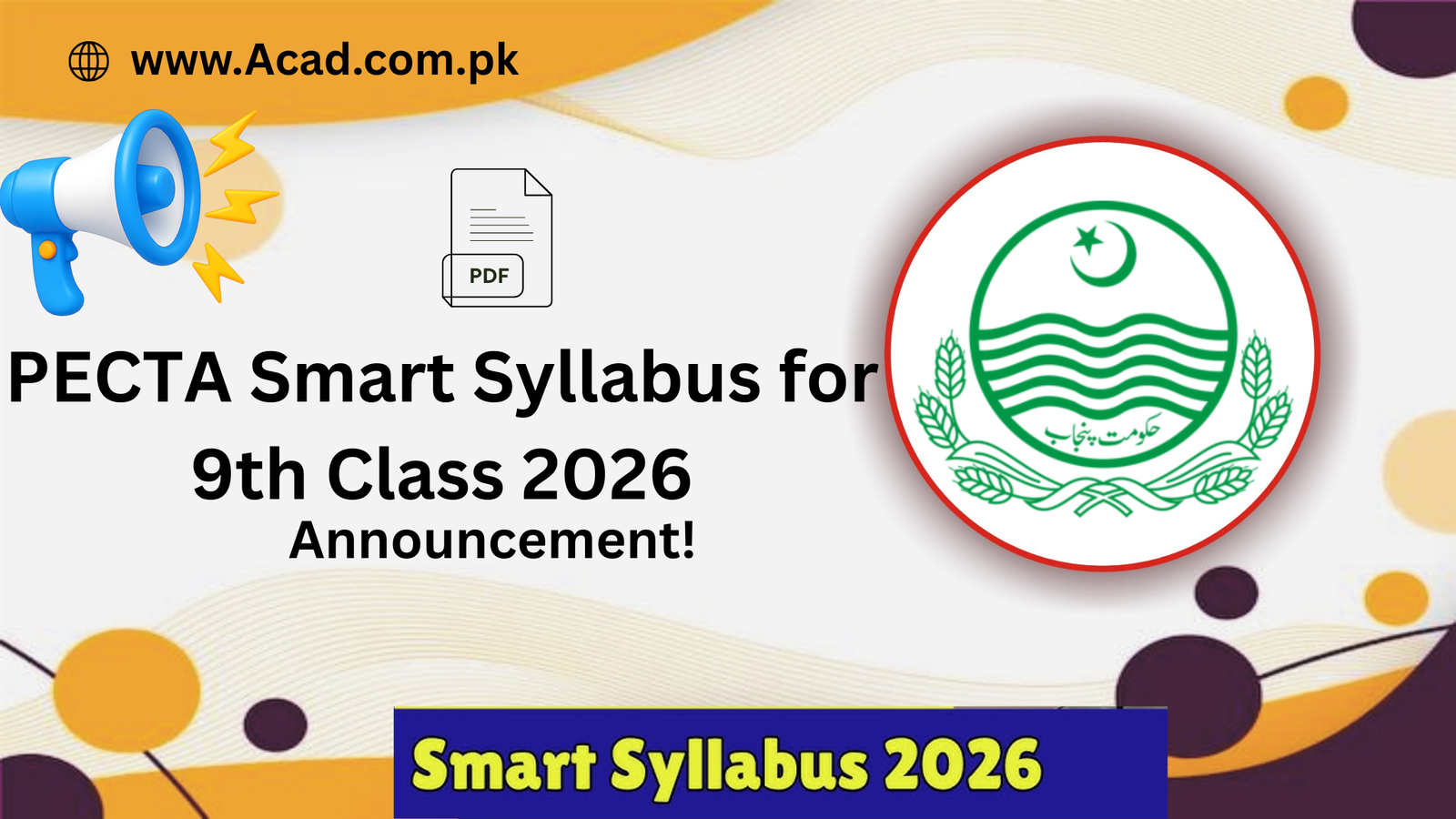 PECTA Smart Syllabus for 9th Class 2025-26 PDF Download